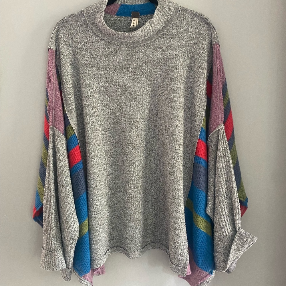 Free People - oversized mock neck waffle knit sweater